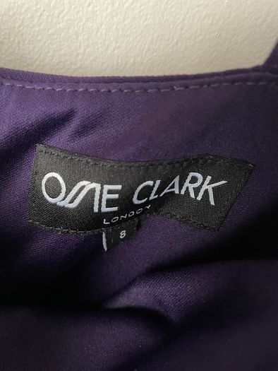 OSSIE CLARK Fabulous Purple Ruched Bodycon Dress Size 8!