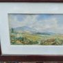 Original Watercolor Countryside Landscape Painting in Dark Wood Frame (Matted) Image 2
