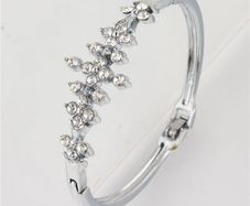 Multi Crystal Silver Tone Bracelet