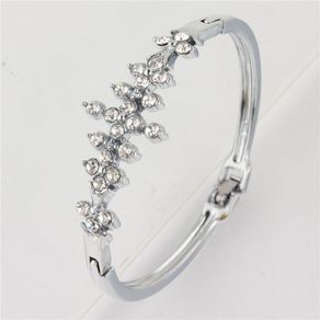 Multi Crystal Silver Tone Bracelet