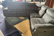 Dark grey corner sofa electric recliner couch