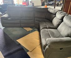 Dark grey corner sofa electric recliner couch