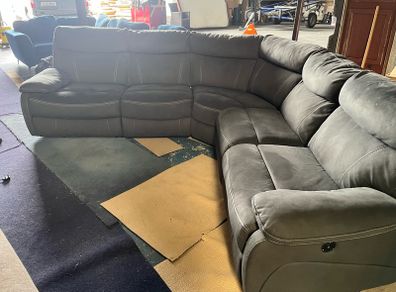 Dark grey corner sofa electric recliner couch