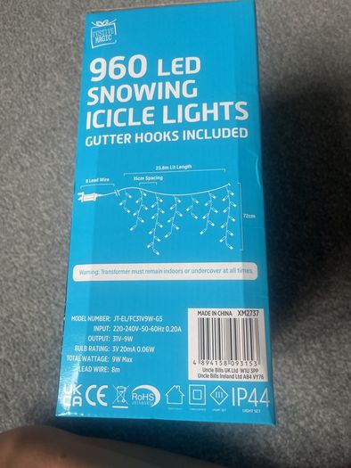 led snowing icicle lights