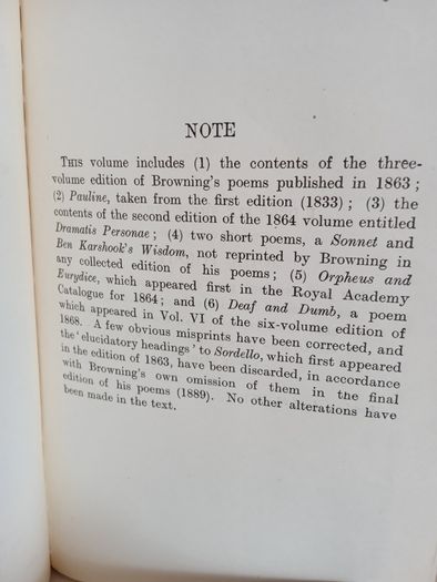 Poems of Robert Browning: Containing Dramatic Lyrics, Dramatic Romances, Men and Women, Dramas, Pauline, Paracelsus, Christmas-Eve and Easter-Day, Sordello and Dramatis Personae by Humphrey Milford Published by Humphrey Milford (HQ26)