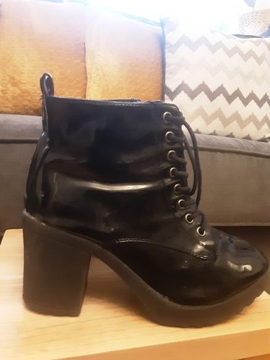 Boots/River Island .. Size: 5 UK Colour: Black Patent Leather .. Price Drop