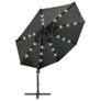 Cantilever Umbrella with Pole and LED Lights Anthracite 300 cm Image 3