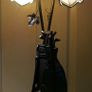 Vintage Tiffany Style Table Lamp Golf Bag Lamp Nightstand Stained Glass Bedside Lamp Image 4
