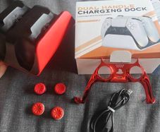 Accessories Charging Dock for PS5 dual handle + pairs of grips + detail for customize your dual sense