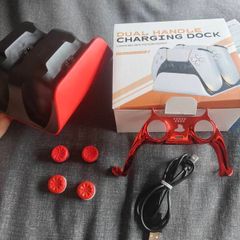 Accessories Charging Dock for PS5 dual handle + pairs of grips + detail for customize your dual sense