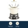 MasterClass Cast Iron Fondue Set, Fondue Pot with 6 Forks and Cast Iron Enamelled Bowl, Superior Heat Retention & Adjustable Burner, Gift Boxed, Cream, 21x18cm Image 8