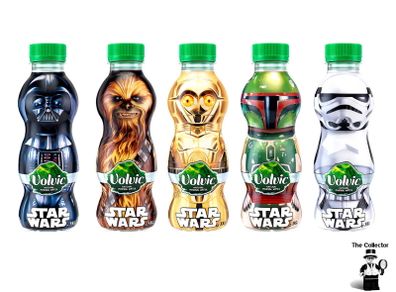 Star Wars Volvic Limited Edition Water Bottles Set of 5 New Full Unopened 33cl Bottles