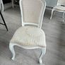 Cream Rustic Dining table and chairs Image 4