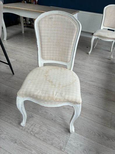 Cream Rustic Dining table and chairs