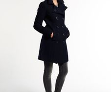 SuperDry Navy Wool Coat - S