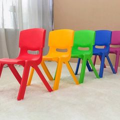 Kids child strong stackable colour chairs x 4
