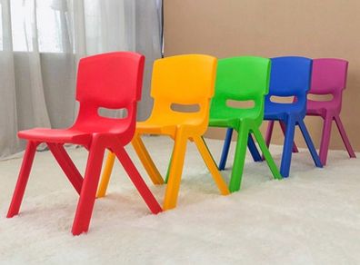 Kids child strong stackable colour chairs x 4