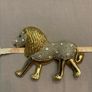 Large Vintage Gold Tone Lion Brooch Image 3