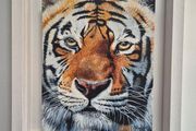 Tiger portrait - oil painting on canvas board | Framed