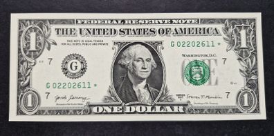 2017 A Chicago Star Note 1 Dollar Washington Bill G02202611 STAR
