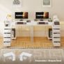 Computer Desk with Drawers 100x70 cm Corner for Home Office Reversible L Shaped Desks White Image 5