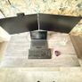 Large Executive Office Desk with Mobile 2-Drawer Pedestal Grey Oak Finish Image 2