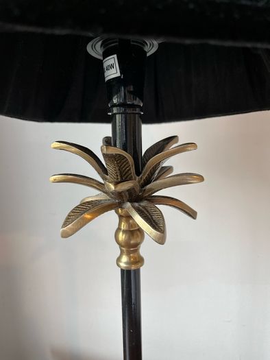 Pair of black velvet table lamps