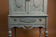 FLASH SALE ! Was 495 now 395 ! 1930s William &amp; Mary Style Painted Cabinet , Radio Art Cabinets, USA
