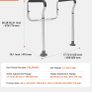 Toilet Safety Rail, Bathroom Toilet Seat Frame, Adjustable Width & Height Fit Most Toilets, Supports 300lbs, Toilet Handles Grab Bars with Padded Armrests for Handicap, Image 4