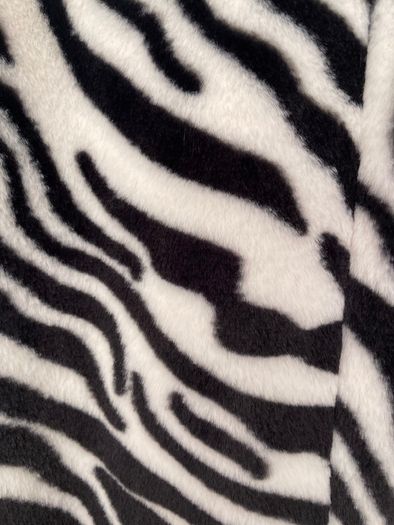 Forever Unique Zebra Print Faux Fur Coat - Size 12 - Like new