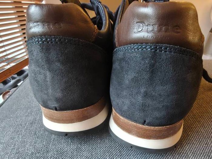 Dune London Thame Navy Leather Trainers  EU 46