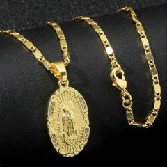 Gold Mary Necklace Men's/womens