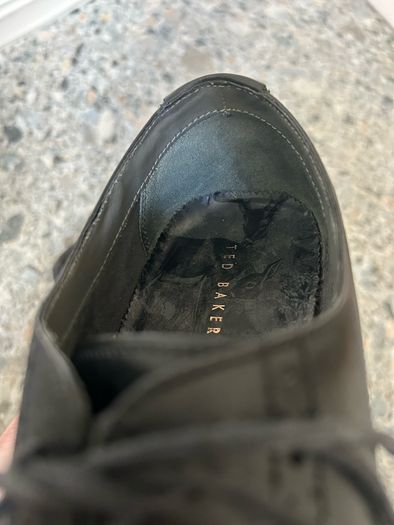 Ted Baker black leather brogues, size UK 10/ EUR 44