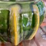 Vintage Whimsical Green Yellow Melon Bowl Flower Pot Holder Olfaire Portugal Image 10