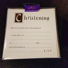 Pack Of 10 Christening Cards With 10 Envelopes (new).