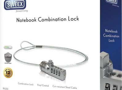 Brand-new Sweex Notebook Combination Lock cable lock 1.5 m