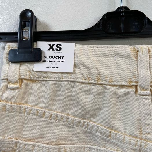 Mango cream denim skirt