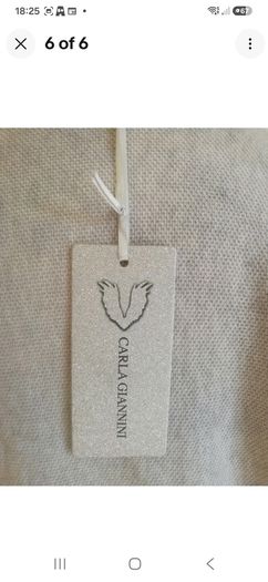 Carla Giannini Light Grey Angora Wool Jumper Heart Star One Size NWT  CAN POST