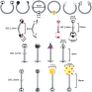 120PCS Ear Nose Piercing Kit, Mixed Piercing Kit Stainless Steel for Lip Tongue Eyebrow Tragus Nipple Belly Barbell Helix Septum Rings Horseshoe Body Piercing Jewellery (FREE POSTAGE) Image 2