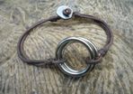 New Brown Leather Bracelet with Metal ring. On Trend Mens SurferJewellery