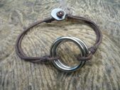 New Brown Leather Bracelet with Metal ring. On Trend Mens SurferJewellery