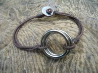 main image for ad New Brown Leather Bracelet with Metal ring. On Trend Mens SurferJewellery