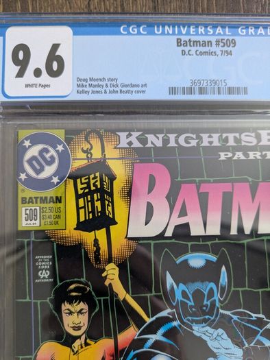 Batman Issue 508 + 509 Cgc 9.8 Graded Comic Books Azrael Knightfall Knightquest Marvel DC