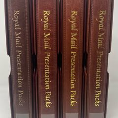 Royal Mail Lot of 4 Brown Presentation Pack (Also suit First Day Covet/ Banknotes or postcards) Album with slipcase and 10 Pages.