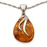 Vintage 925 Sterling Silver & Natural Baltic Amber Necklace Image 3