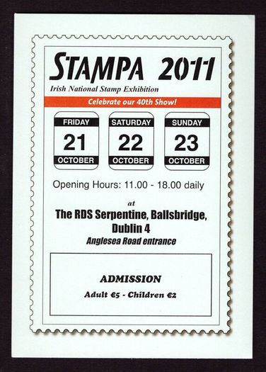 2011 Ireland Stampa Season Ticket 21st-23rd October 2011 at RDS Serpentine, Ballsbridge, Dublin 4