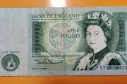Bank of England 1 Pound banknote Queen Elizabeth II