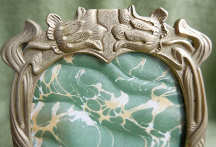 Vintage Botanical Brass Photo Frame