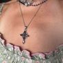 Sterling Silver Vintage Bohemian cross pendant and necklace Image 3