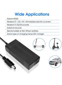 Original Xiaomi Charger with LED Charging Indicator, Suitable for Xiaomi M365, Pro, Pro 2, Essentials, 1S,Ninebot Segway,AOVO,ES1 ES2 ES4 E22E E25E E45E (UK Plug)